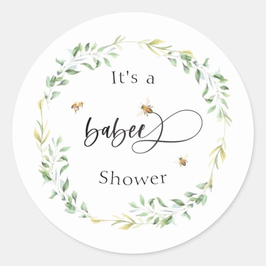 Honingbijen Baby shower Ronde Sticker (Voorkant)