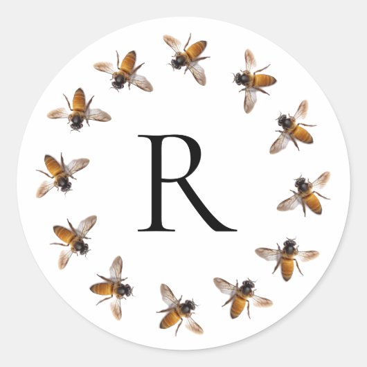 Honingbijen, bijen, hommels, insecten ronde sticker (Voorkant)