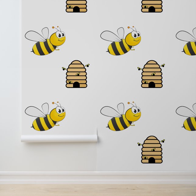 Honingbijen & Bijenkorf Ontwerp Behang (Applicatie)
