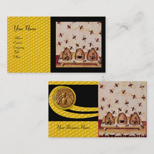 HONINGBIJEN BIJENKORVEN ,BIJENTEELT, IMKER VISITEKAARTJE (Voorkant / Achterkant)