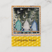 HONINGBIJEN, BIJENKORVEN, middeleeuwse imker minia Visitekaartje (Achterkant)