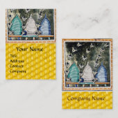 HONINGBIJEN, BIJENKORVEN, middeleeuwse imker minia Visitekaartje (Voorkant / Achterkant)