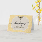 honingbijen bijtende elegant gele dank u kaart (Gele Bloem)