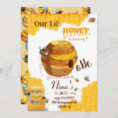 Honingbijen Birthday Invitation Kaart (Voorkant / Achterkant)