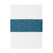 Honingbijen Blauwgroen goudbrauwbakken Uitnodigingen Wikkel (Achterkant Voorbeeld)