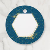 Honingbijen Blauwgroen gouden bruidsschat Bedankjes Labels (Achterkant)