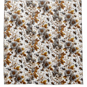 Honingbijen bloemblaadjes en bladeren patroon dood douchegordijn (Voorkant)