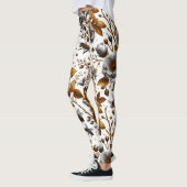 Honingbijen bloemblaadjes en bladeren patroon dood leggings (Links)