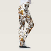 Honingbijen bloemblaadjes en bladeren patroon dood leggings (Rechts)