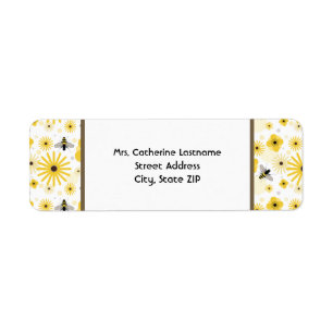 Honingbijen & Bloemen Adreslabel Etiket