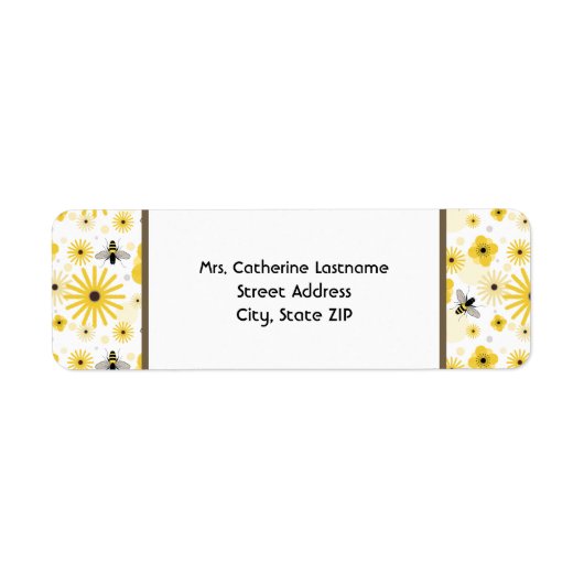 Honingbijen & Bloemen Adreslabel Etiket (Voorkant)