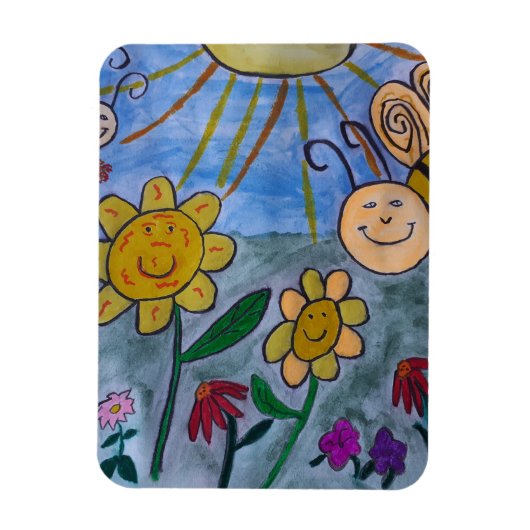 Honingbijen & Bloemen Flexibele Magneet (Verticaal)