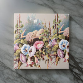 Honingbijen Bloemen Tuin Pastels | Tegeltje