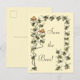 honingbijen die muziek spelen sparen de bijen briefkaart