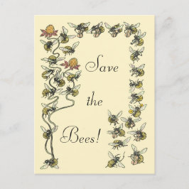 honingbijen die muziek spelen sparen de bijen briefkaart