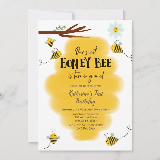 Honingbijen eerste uitnodiging om de dag van de ge (Voorkant)