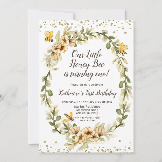 Honingbijen eerste uitnodiging om de dag van de ge (Voorkant)