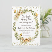 Honingbijen eerste uitnodiging om de dag van de ge (Staand voorkant)