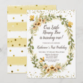 Honingbijen eerste uitnodiging om de dag van de ge (Voorkant / Achterkant)