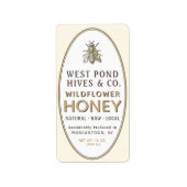  honingbijen Eigen ovaal label Wit (Voorkant)