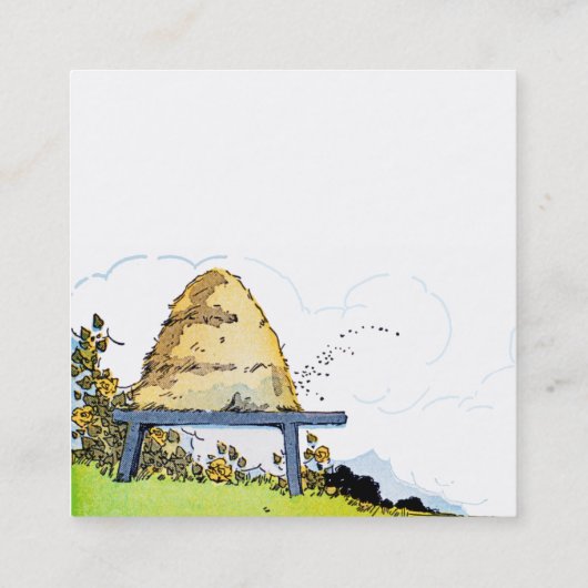 honingbijen en aangepaste Kaart van het Hive-vier Vierkante Visitekaartje (Achterkant)