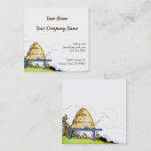  honingbijen en aangepaste Kaart van het Hive-vier Vierkante Visitekaartje (Voorkant / Achterkant)