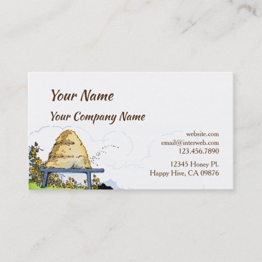 honingbijen en aangepaste Visitekaartje voor bije (Voorkant)