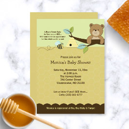Honingbijen en Beer-Baby shower Kaart