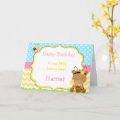 Honingbijen en Beer van de borst Kaart (Gele Bloem)