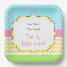 Honingbijen en Beer van de borst Papieren Bordje