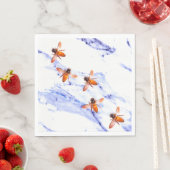 Honingbijen en blauwe marmer servetten (Insitu)