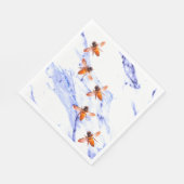 Honingbijen en blauwe marmer servetten (Hoek)