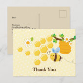 honingbijen en bloemen dank u uw kaart (Voorkant / Achterkant)