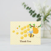 honingbijen en bloemen dank u uw kaart (Staand voorkant)