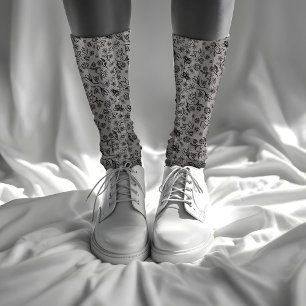 Honingbijen en bloemen gestreept Floral Pattern Gr Sokken