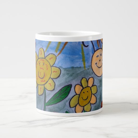 Honingbijen en bloemen Grote Mok (Voorkant)