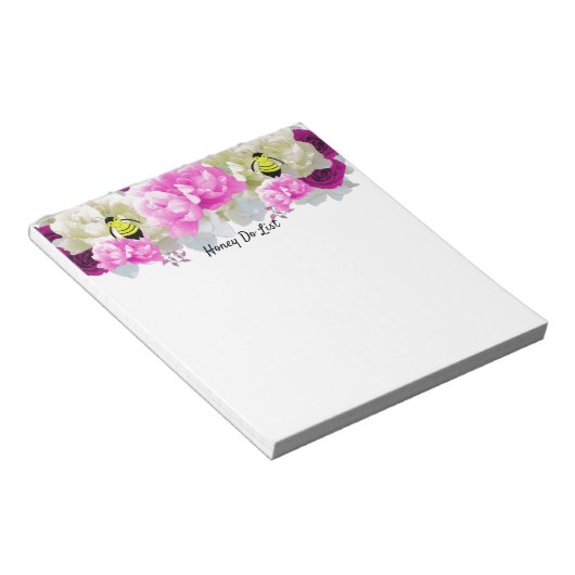 Honingbijen en bloemen honingbijen die Notitieblok (Schuin)