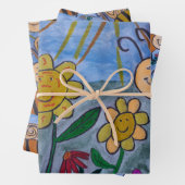 Honingbijen en -bloemen inpakpapier vel (In situ)