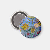 Honingbijen en bloemen Magnet (Voorkant / Achterkant)