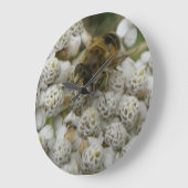 Honingbijen en bloemen wandklok (Hoek)