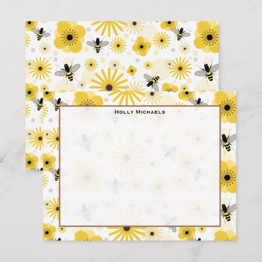 Honingbijen en bloemkool kaart (Voorkant / Achterkant)