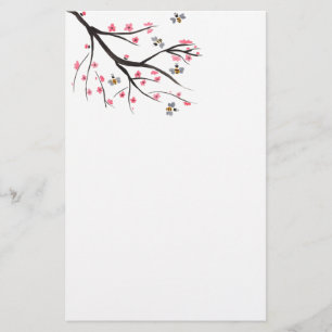 Honingbijen en Cherry Blossom Briefpapier