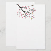Honingbijen en Cherry Blossom Briefpapier (Voorkant / Achterkant)