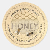 Honingbijen en Comb Honey Label (Voorkant)