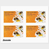 Honingbijen en Daisy Flowers Honey Jar Rechthoekige Sticker (Vel)