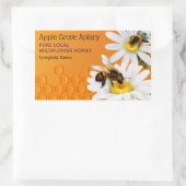 Honingbijen en Daisy Flowers Honey Jar Rechthoekige Sticker (Tas)