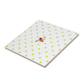 Honingbijen en groene polka-stippen tegeltje (Zijkant)