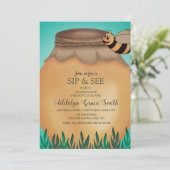 Honingbijen en honingbont Zie Baby shower Kaart (Staand voorkant)