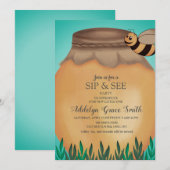 Honingbijen en honingbont Zie Baby shower Kaart (Voorkant / Achterkant)