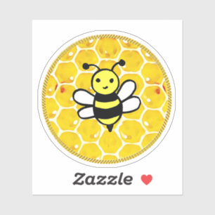 Honingbijen en honingraat sticker